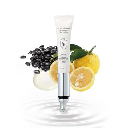 HEVEBLUE Black Yuja Bean Lifting Auto Eye Cream – Vibrating Eye Massager for Wrinkles, Sensitive Skin, Vegan, Hypoallergenic Korean Skincare Avelisse