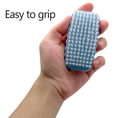 Two-Sided Nail Brush for Cleaning Fingernails - Soft & Stiff Nylon Bristles Nail Scrubber Brushes for Men, Women, Kids (2 Pack, Blue & White) - görsel 10