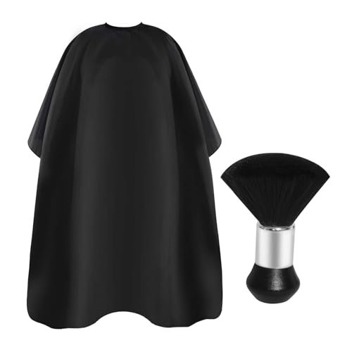 Professional Haircut Cape with Adjustable Snap Closure and Neck Duster Brush – Omvoina Salon Barber Cape for Unisex - görsel 2