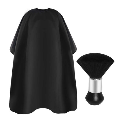 Professional Haircut Cape with Adjustable Snap Closure and Neck Duster Brush – Omvoina Salon Barber Cape for Unisex