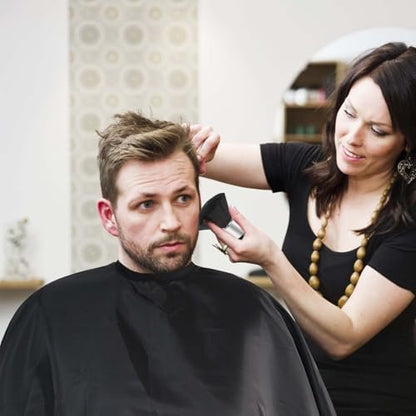 Professional Haircut Cape with Adjustable Snap Closure and Neck Duster Brush – Omvoina Salon Barber Cape for Unisex