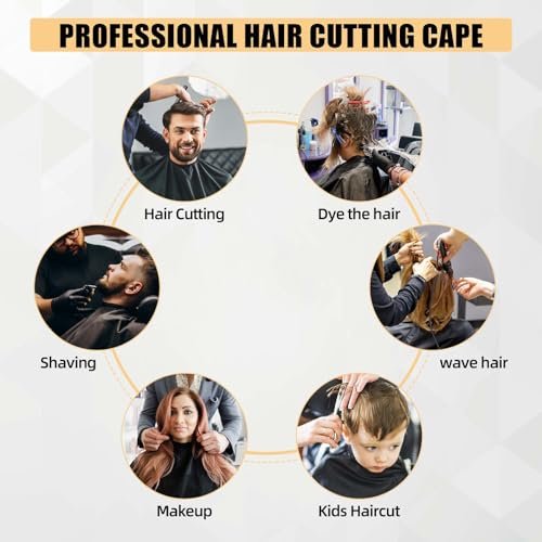 Professional Haircut Cape with Adjustable Snap Closure and Neck Duster Brush – Omvoina Salon Barber Cape for Unisex - görsel 14