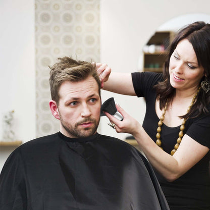 Professional Haircut Cape with Adjustable Snap Closure and Neck Duster Brush – Omvoina Salon Barber Cape for Unisex
