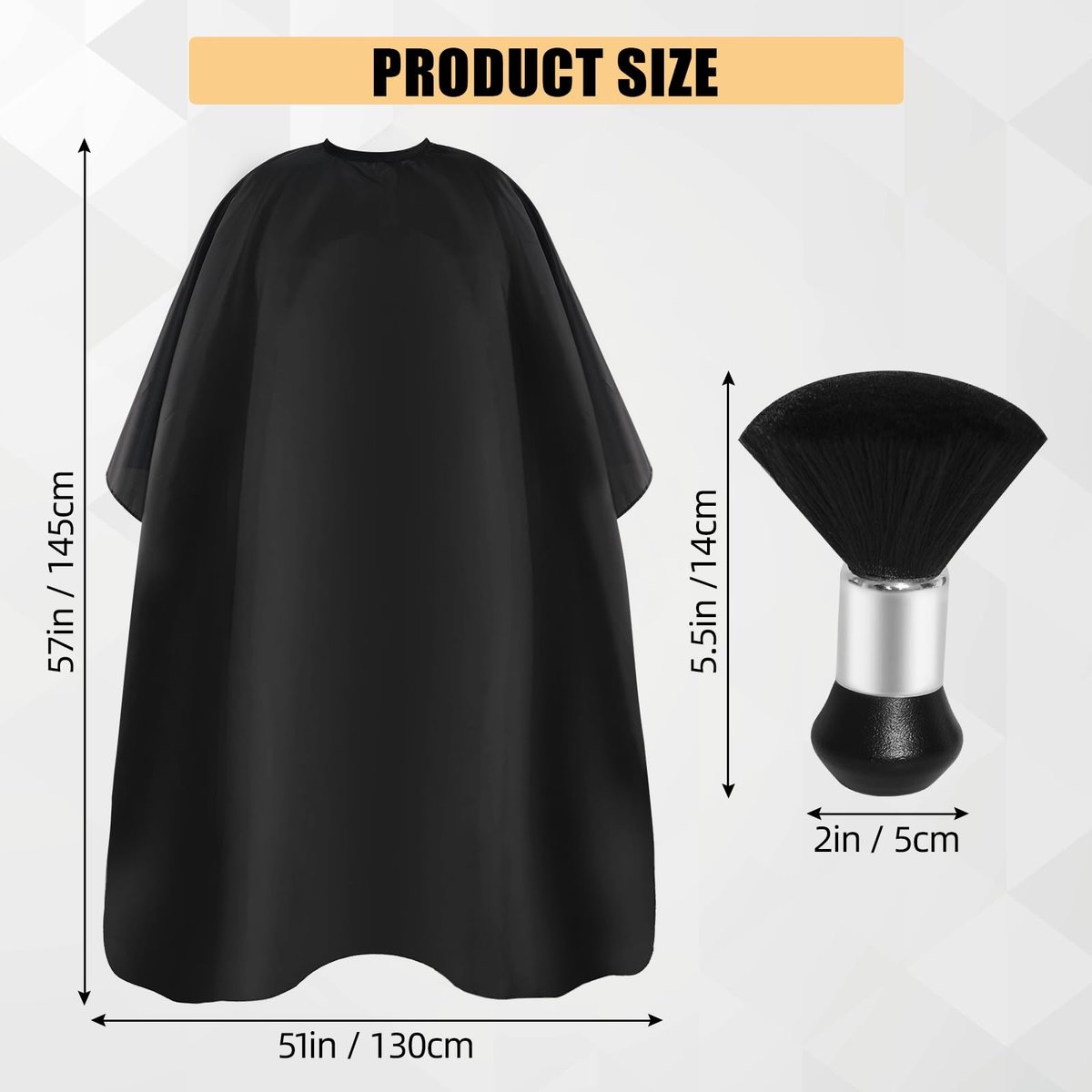 Professional Haircut Cape with Adjustable Snap Closure and Neck Duster Brush – Omvoina Salon Barber Cape for Unisex - görsel 3
