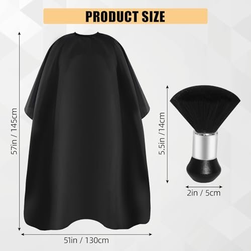 Professional Haircut Cape with Adjustable Snap Closure and Neck Duster Brush – Omvoina Salon Barber Cape for Unisex - görsel 4
