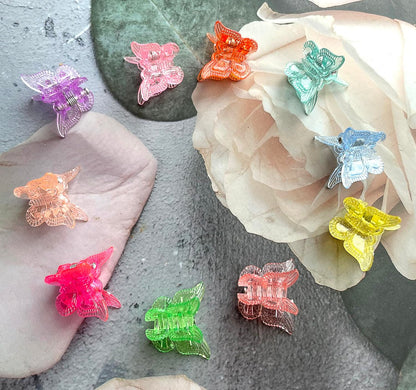 Mini Butterfly Hair Claw Clips 50-Pack - Glitter & Sparkly Colorful Hair Accessories for Girls and Women - Cute Small Tiny Clips