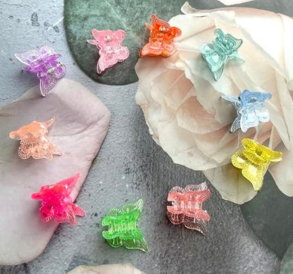 Mini Butterfly Hair Claw Clips 50-Pack - Glitter & Sparkly Colorful Hair Accessories for Girls and Women - Cute Small Tiny Clips