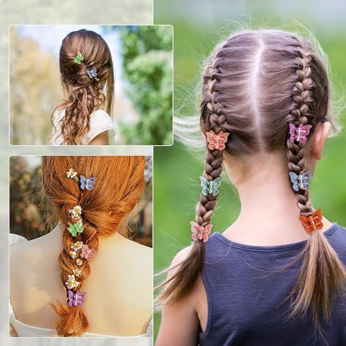 Mini Butterfly Hair Claw Clips 50-Pack - Glitter & Sparkly Colorful Hair Accessories for Girls and Women - Cute Small Tiny Clips - görsel 8
