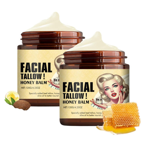 2-Pack Whipped Beef Tallow and Honey Balm - Grass Fed Grass Finished Face Moisturizer for Natural Skin Care Avelisse