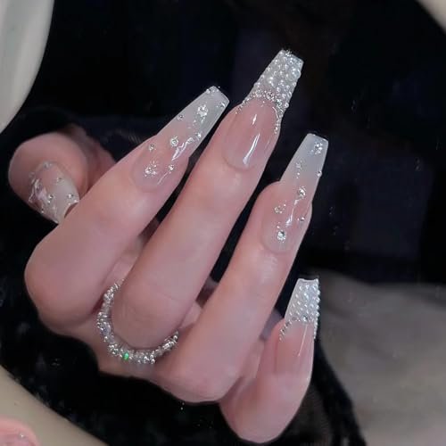 JIEADJIE 100% Handmade Press On Nails - Almond Droplet Shape, Hand Painted Nail Art, Daily Nude Small Size - görsel 2