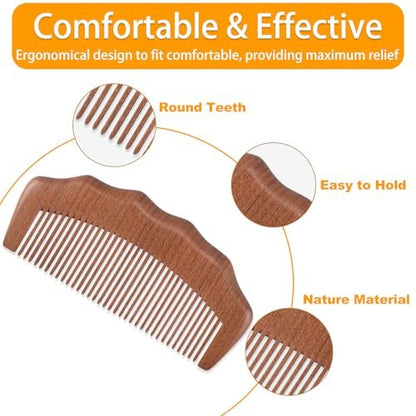 Wooden Labor Comb for Women - Natural Birthing Comb for Pain Relief, Labor and Delivery Essentials with Cloth Bag