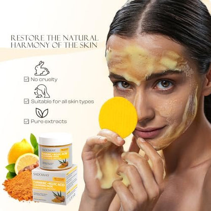 Turmeric Kojic Acid Cleansing Pads - 50 PCS Exfoliating Face Wipes for Balanced Skin Oil