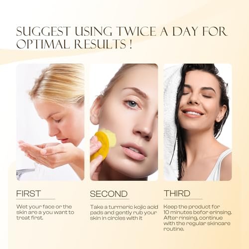 Turmeric Kojic Acid Cleansing Pads - 50 PCS Exfoliating Face Wipes for Balanced Skin Oil - görsel 14