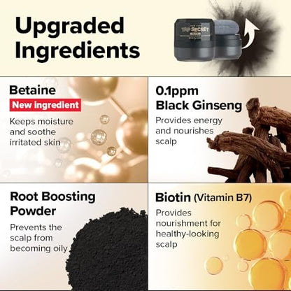 I DEW CARE Biotin Clarifying Dry Shampoo - Tap Secret Black | Strengthening & Volumizing, Powder Type, Refillable, Travel Size, Non-aerosol, for Brunette Hair, Korean Ginseng, 0.24 Oz Avelisse