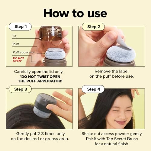 I DEW CARE Biotin Clarifying Dry Shampoo - Tap Secret Black | Strengthening & Volumizing, Powder Type, Refillable, Travel Size, Non-aerosol, for Brunette Hair, Korean Ginseng, 0.24 Oz Avelisse