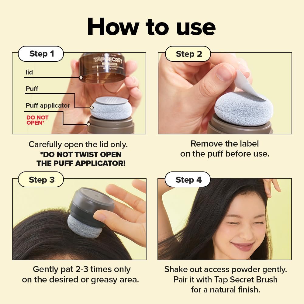I DEW CARE Biotin Clarifying Dry Shampoo - Tap Secret Black | Strengthening & Volumizing, Powder Type, Refillable, Travel Size, Non-aerosol, for Brunette Hair, Korean Ginseng, 0.24 Oz Avelisse