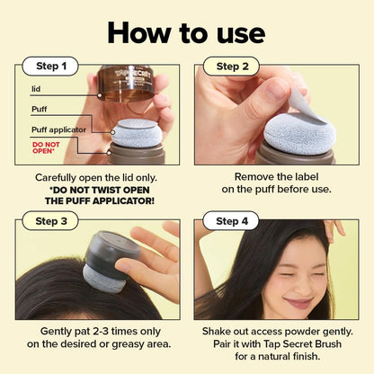 I DEW CARE Biotin Clarifying Dry Shampoo - Tap Secret Black | Strengthening & Volumizing, Powder Type, Refillable, Travel Size, Non-aerosol, for Brunette Hair, Korean Ginseng, 0.24 Oz Avelisse