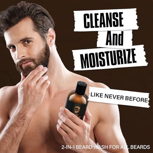 YEALIR 2-in-1 Beard Wash and Conditioner – Cleanse, Hydrate & Soften Dry, Coarse Beard – Sandalwood Scent, 8.45 oz - görsel 10