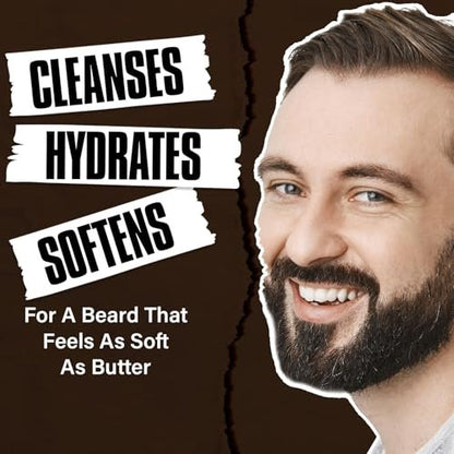 YEALIR 2-in-1 Beard Wash and Conditioner – Cleanse, Hydrate & Soften Dry, Coarse Beard – Sandalwood Scent, 8.45 oz