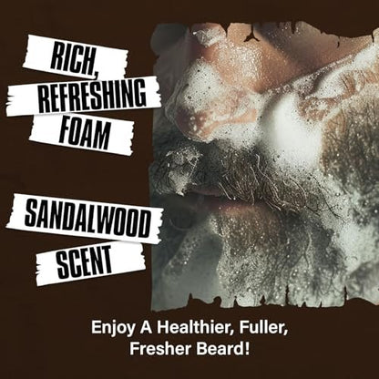 YEALIR 2-in-1 Beard Wash and Conditioner – Cleanse, Hydrate & Soften Dry, Coarse Beard – Sandalwood Scent, 8.45 oz