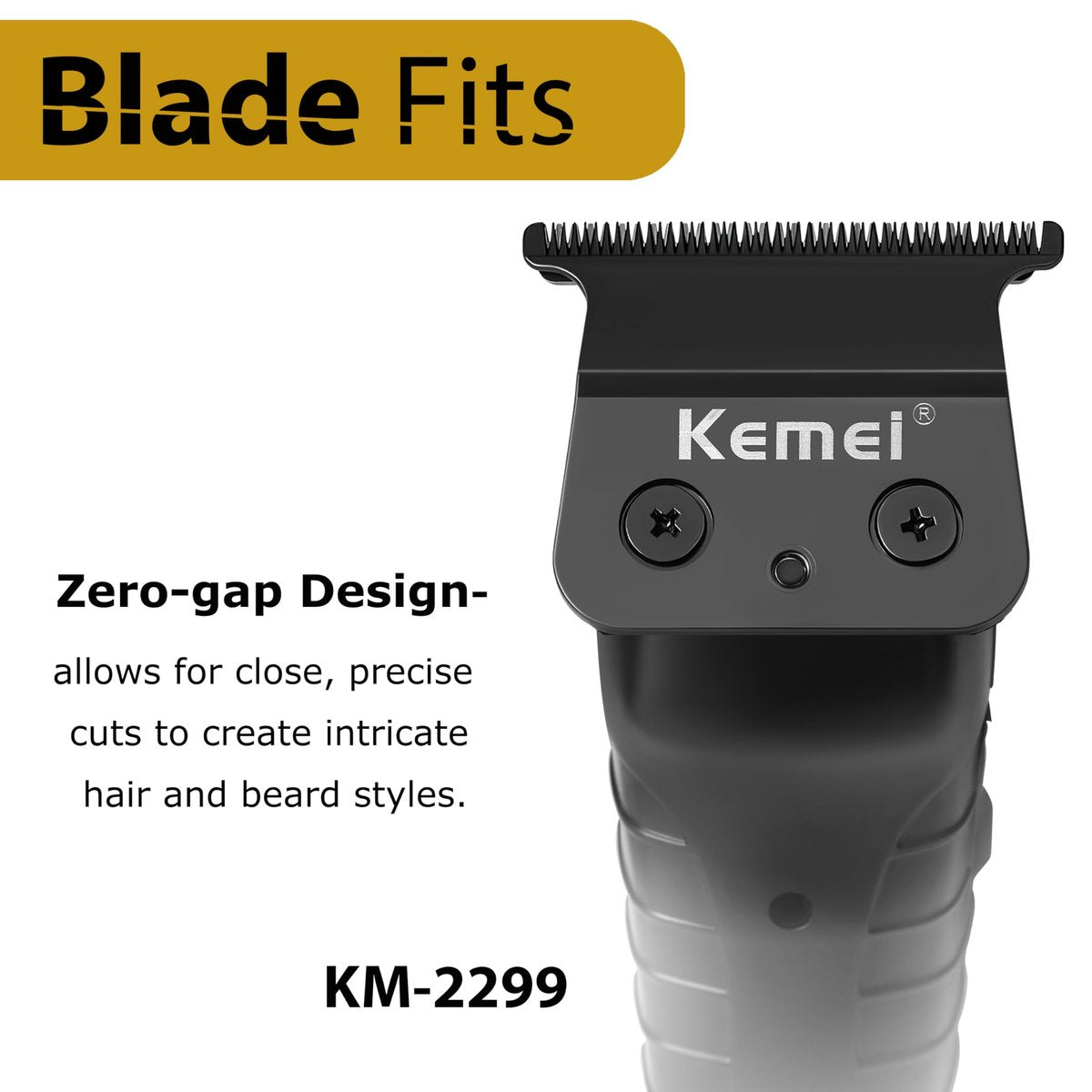 KEMEI 2299 Professional Hair Clippers Replacement Blades – Carbon Steel T-Shape Trimmer Blade, Sharp & Durable Avelisse