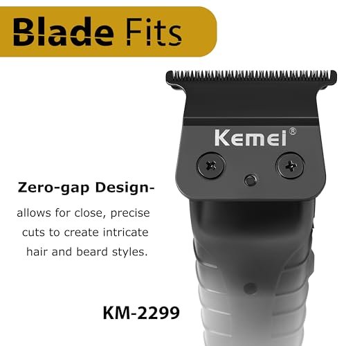 KEMEI 2299 Professional Hair Clippers Replacement Blades – Carbon Steel T-Shape Trimmer Blade, Sharp & Durable Avelisse
