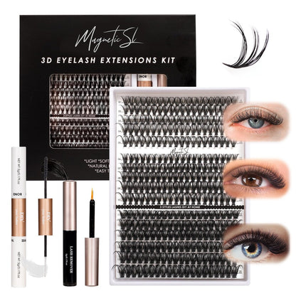 DIY Lash Extensions Kit 320pcs Individual Lashes Clusters 30D 40D 60D with Applicator, Lash Bond & Seal, and Remover - Mix 11-20mm (30D+40D+60D Kit) Avelisse