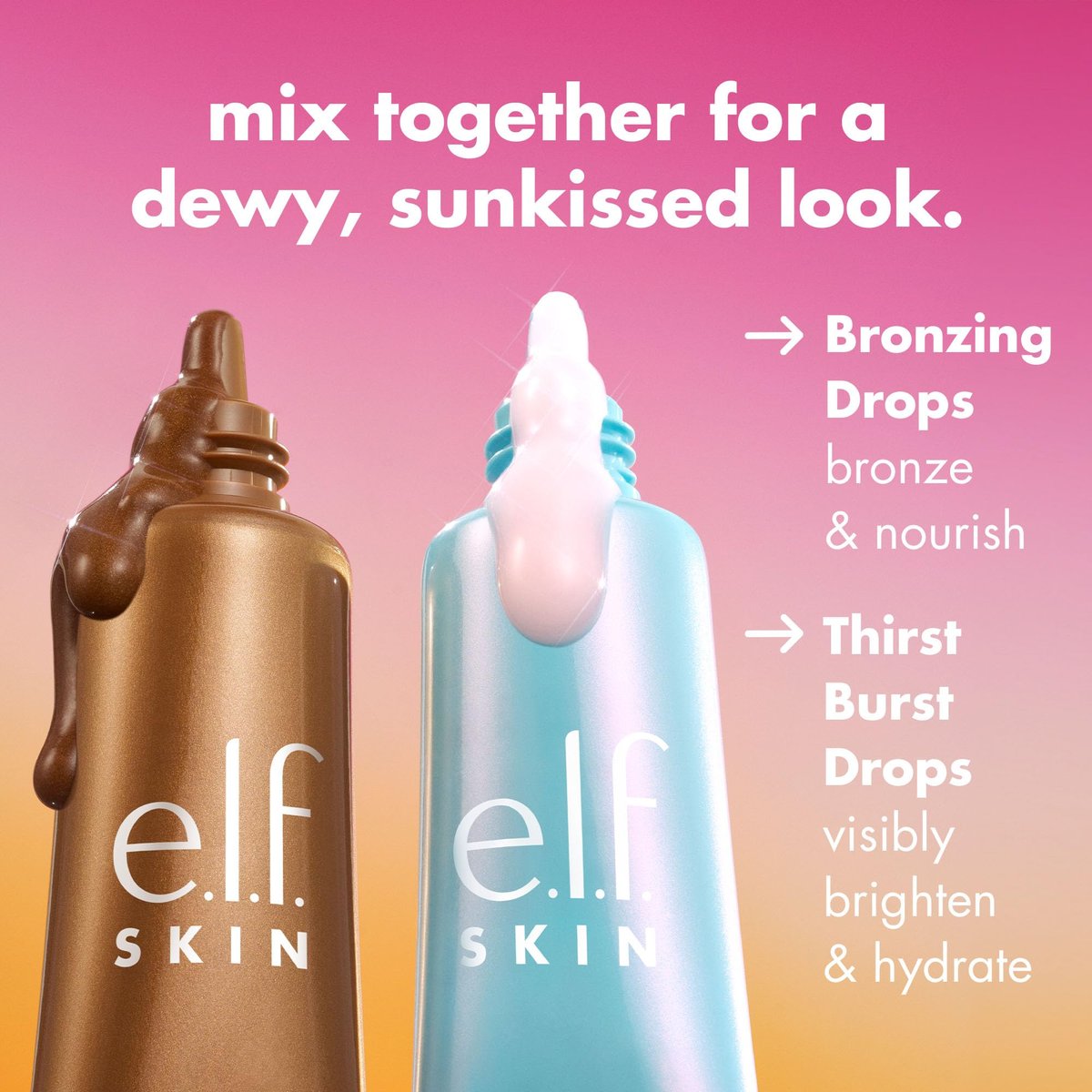 e.l.f. SKIN The Hottest Drops Duo: Holy Hydration! Thirst Burst & Bronzing Skincare Set for Dewy, Sun-Kissed Look - görsel 3