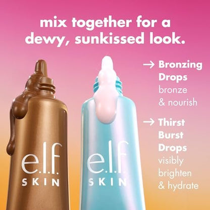 e.l.f. SKIN The Hottest Drops Duo: Holy Hydration! Thirst Burst & Bronzing Skincare Set for Dewy, Sun-Kissed Look