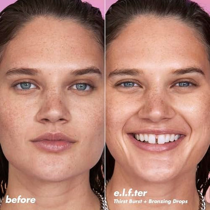 e.l.f. SKIN The Hottest Drops Duo: Holy Hydration! Thirst Burst & Bronzing Skincare Set for Dewy, Sun-Kissed Look