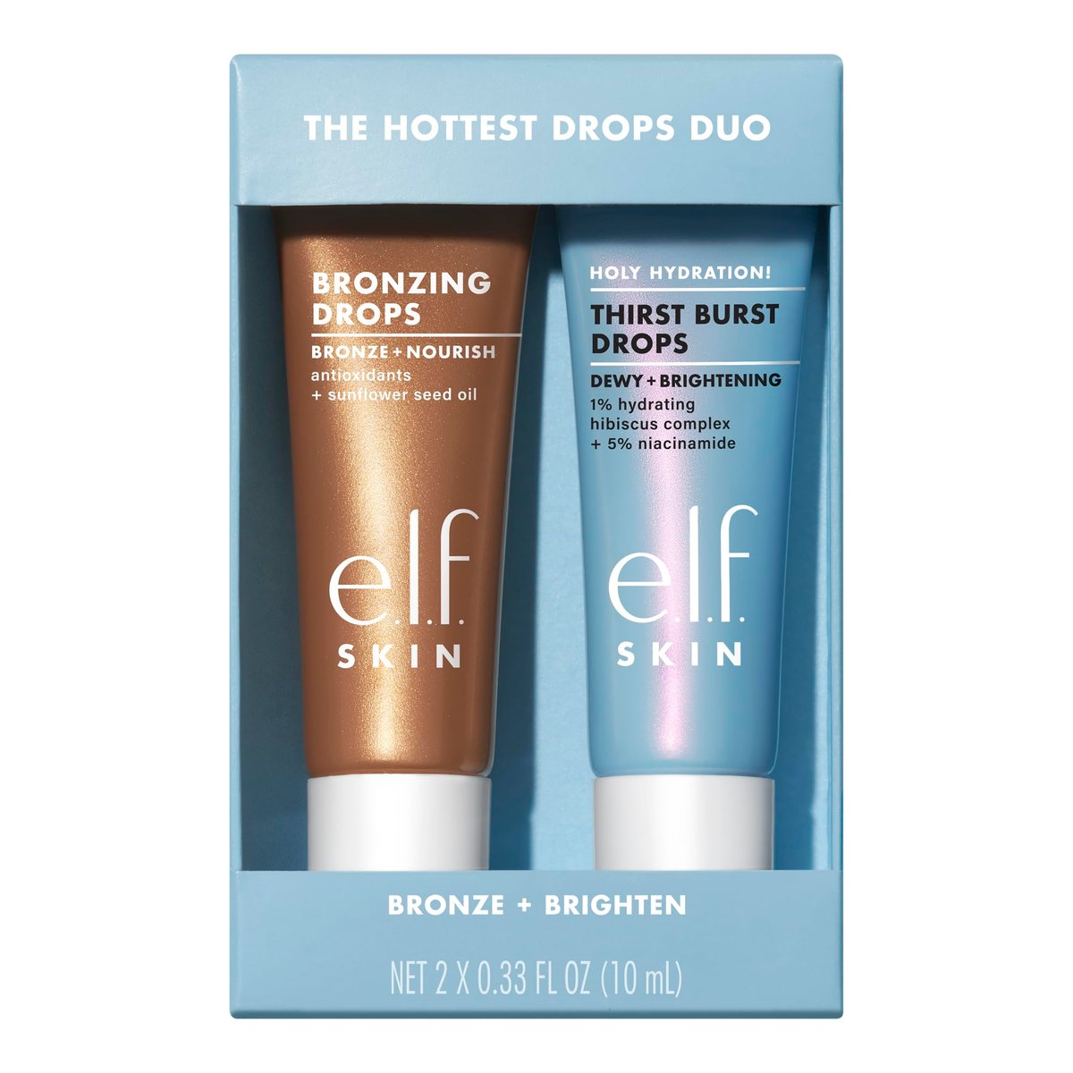 e.l.f. SKIN The Hottest Drops Duo: Holy Hydration! Thirst Burst & Bronzing Skincare Set for Dewy, Sun-Kissed Look - görsel 1