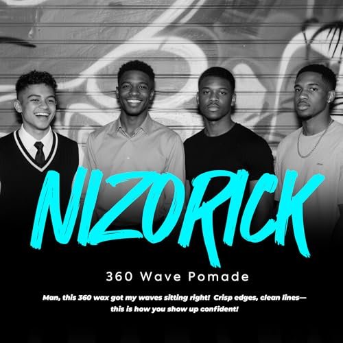 NIZORICK Men's 360 Wave Pomade 150g – Water-Based, Non-Greasy Strong Hold for Layered Waves Avelisse