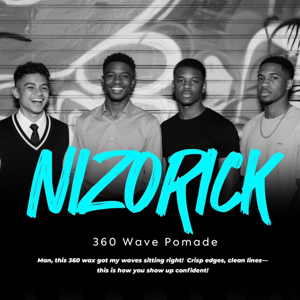 NIZORICK Men's 360 Wave Pomade 150g – Water-Based, Non-Greasy Strong Hold for Layered Waves Avelisse