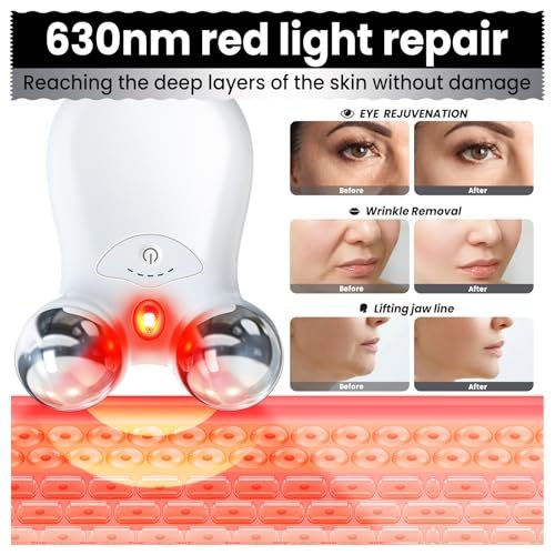 Hunvva Microcurrent Facial Device with Red Light Therapy - EP-300 for Lifting & Tightening Skin Avelisse