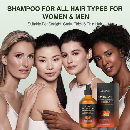 Batana Oil Hair Growth Shampoo - Strengthening Regrowth Shampoo for Men & Women with Thinning Hair & Hair Loss, Infused with Rosemary & Mint Oil, Nourishes Scalp, Sulfate Free, 10.15 fl oz Avelisse