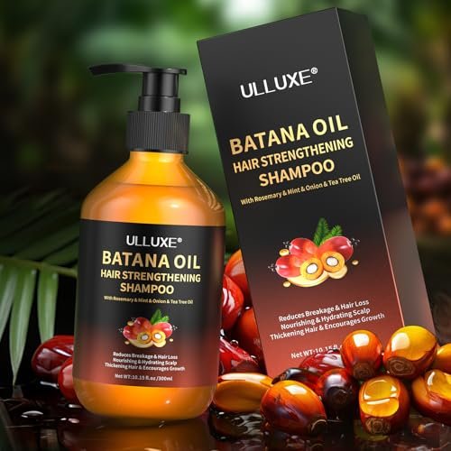 Batana Oil Hair Growth Shampoo - Strengthening Regrowth Shampoo for Men & Women with Thinning Hair & Hair Loss, Infused with Rosemary & Mint Oil, Nourishes Scalp, Sulfate Free, 10.15 fl oz Avelisse
