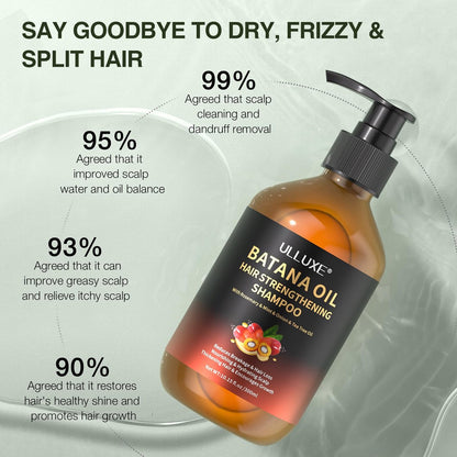 Batana Oil Hair Growth Shampoo - Strengthening Regrowth Shampoo for Men & Women with Thinning Hair & Hair Loss, Infused with Rosemary & Mint Oil, Nourishes Scalp, Sulfate Free, 10.15 fl oz Avelisse