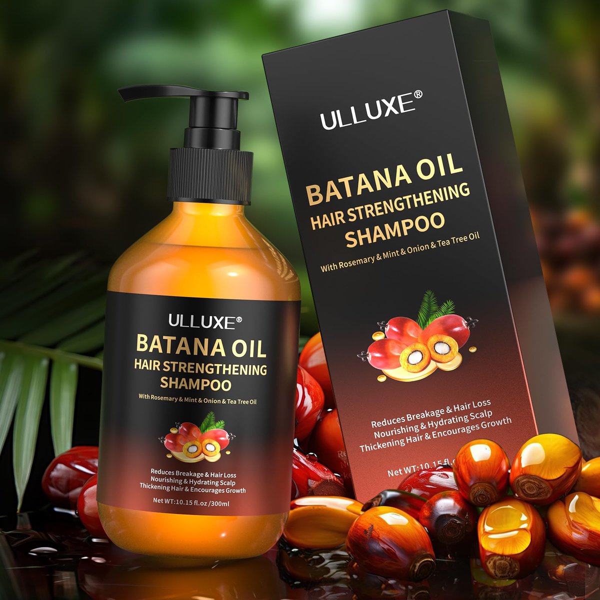 Batana Oil Hair Growth Shampoo - Strengthening Regrowth Shampoo for Men & Women with Thinning Hair & Hair Loss, Infused with Rosemary & Mint Oil, Nourishes Scalp, Sulfate Free, 10.15 fl oz Avelisse