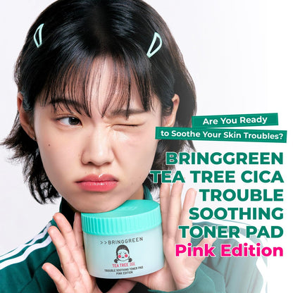 BRING GREEN Tea Tree Cica Soothing Toner Pads 90 Count – Exfoliating & Calming Facial Pads for Acne Prone Skin