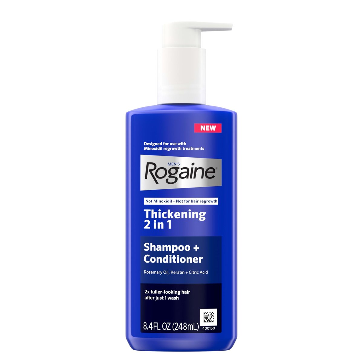 Rogaine Men's Thickening 2 in 1 Shampoo + Conditioner with Rosemary Oil, Keratin & Citric Acid – 8.4 fl oz Avelisse