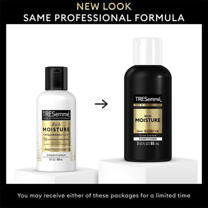 TRESemmé Travel Shampoo, Conditioner & Hair Gel – Rich Moisture Hair Products + Alcohol-Free Styling Gel, 24H Frizz Control (3 Piece Set)