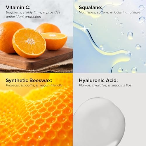 DRMTLGY C Balm: Antioxidant Lip Treatment Balm & Lip Oil with Supercharged Vitamin C, Hyaluronic Acid Serum for Deep Hydration, Smooths Lip Lines & Wrinkles, Plumps Dry, Chapped Lips Avelisse
