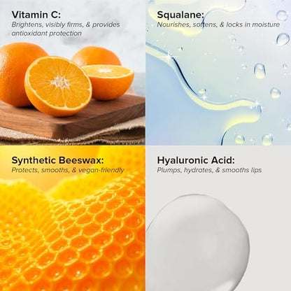 DRMTLGY C Balm: Antioxidant Lip Treatment Balm & Lip Oil with Supercharged Vitamin C, Hyaluronic Acid Serum for Deep Hydration, Smooths Lip Lines & Wrinkles, Plumps Dry, Chapped Lips Avelisse
