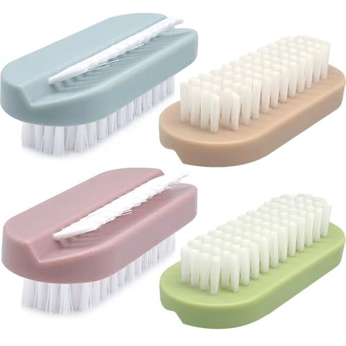 4-Pack Two-Sided Nail Brush for Cleaning Fingernails – Soft & Stiff Bristles Hand Scrubber for Men, Women, Kids - görsel 2