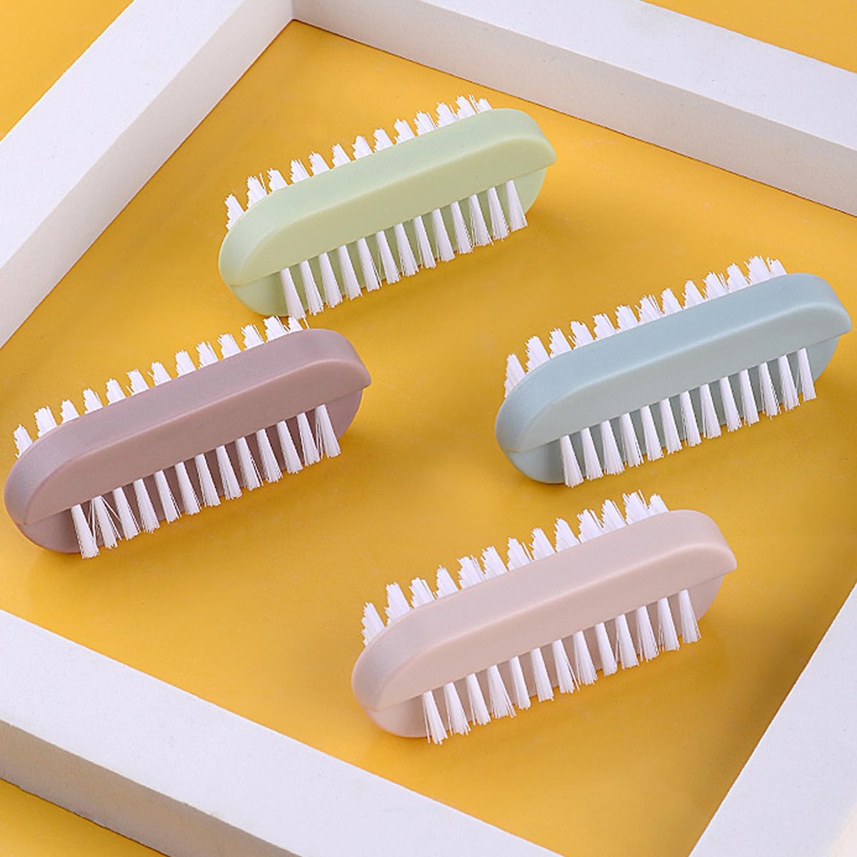 4-Pack Two-Sided Nail Brush for Cleaning Fingernails – Soft & Stiff Bristles Hand Scrubber for Men, Women, Kids - görsel 3