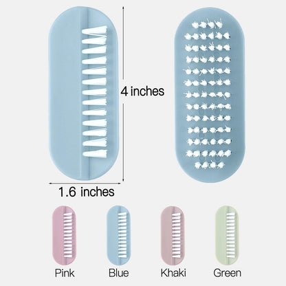 4-Pack Two-Sided Nail Brush for Cleaning Fingernails – Soft & Stiff Bristles Hand Scrubber for Men, Women, Kids