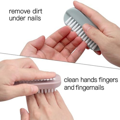 4-Pack Two-Sided Nail Brush for Cleaning Fingernails – Soft & Stiff Bristles Hand Scrubber for Men, Women, Kids
