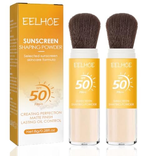 Dulele Sunscreen Setting Powder 2-Pack: SPF 50 Mineral Matte Finish Loose Face Powder, Translucent Oil Control, Minimizes Fine Lines & Pores Avelisse