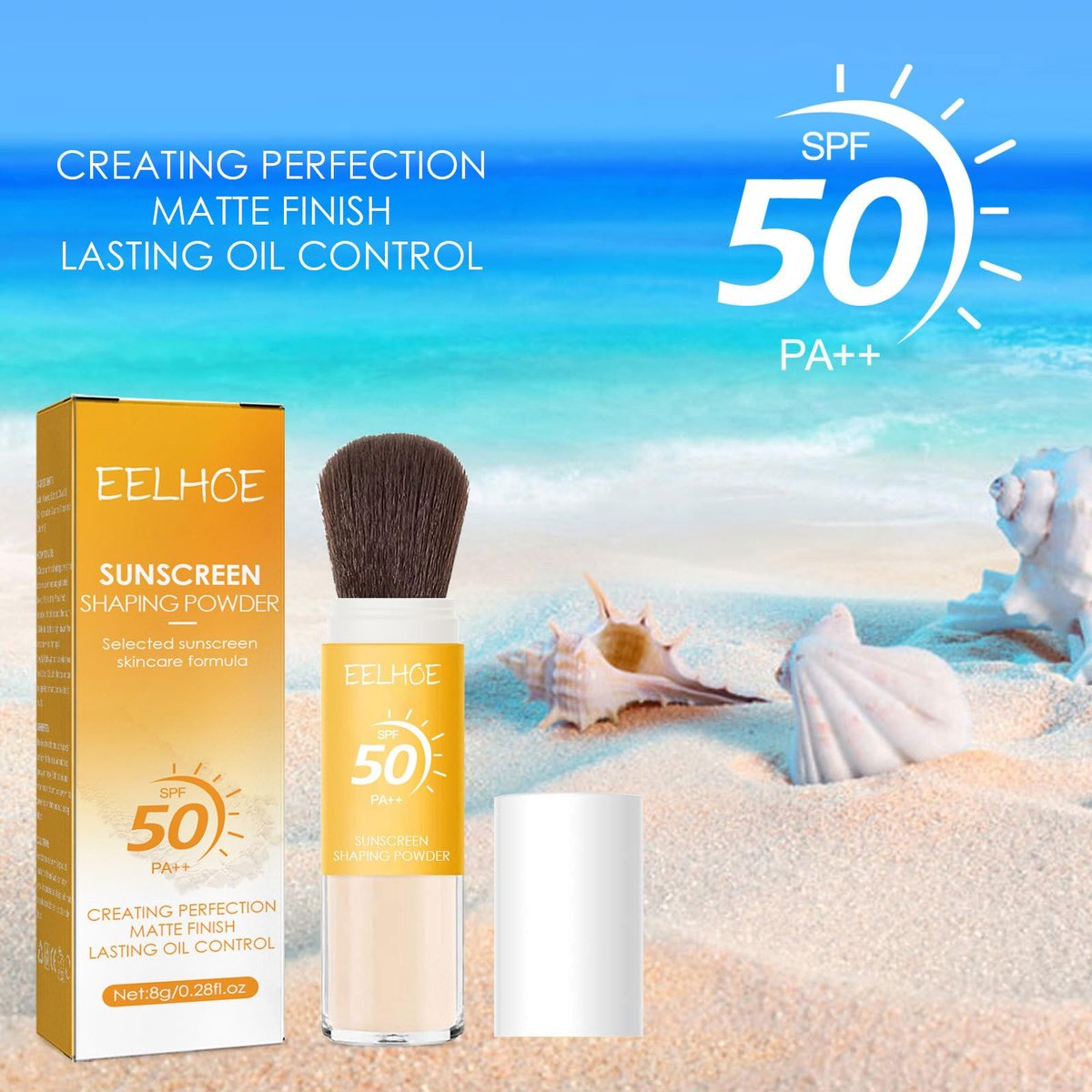 Dulele Sunscreen Setting Powder 2-Pack: SPF 50 Mineral Matte Finish Loose Face Powder, Translucent Oil Control, Minimizes Fine Lines & Pores Avelisse