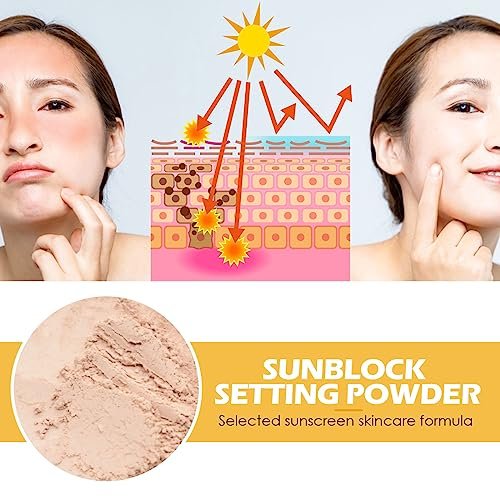 Dulele Sunscreen Setting Powder 2-Pack: SPF 50 Mineral Matte Finish Loose Face Powder, Translucent Oil Control, Minimizes Fine Lines & Pores Avelisse